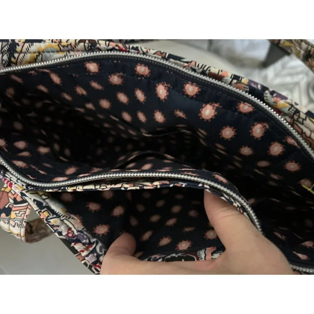 Vera Bradley Tote Handbag Purple Paisley Print All Over 16